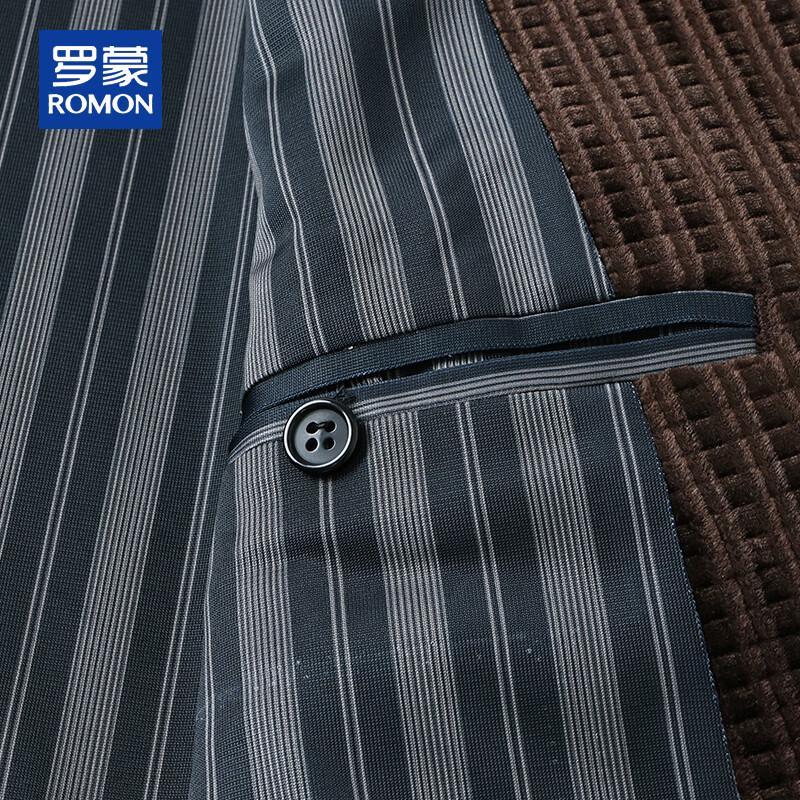 ROMON Men's Autumn/Winter Casual Business Blazer with Knitted Lining