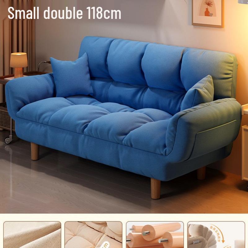 Compact Folding Sleep Sofa for Small Apartments - Double Bed and Reclining Backrest for Bedroom or Rental Homes