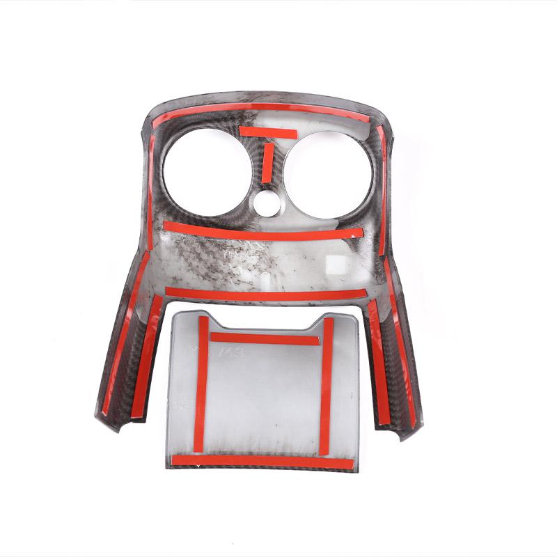 ABS Carbon Fiber For Mercedes Benz C Class W205 2015-18 Car Rear Air Conditioning Vent Anti-kick Cover Decorate Car Accessories
