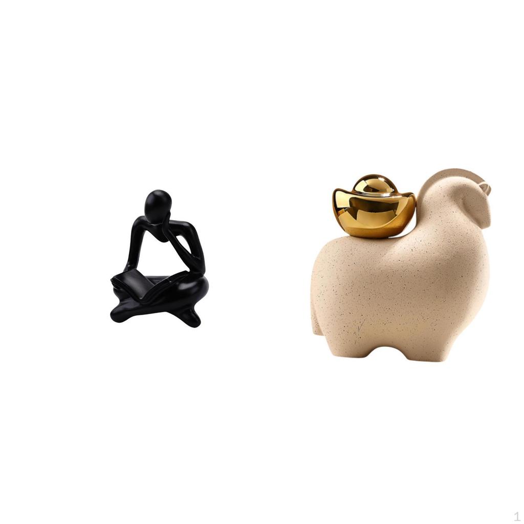 Abstract Animal Thinker Statue Decoration for Tabletop Living Room Shelf Office Bookshelf Miniature