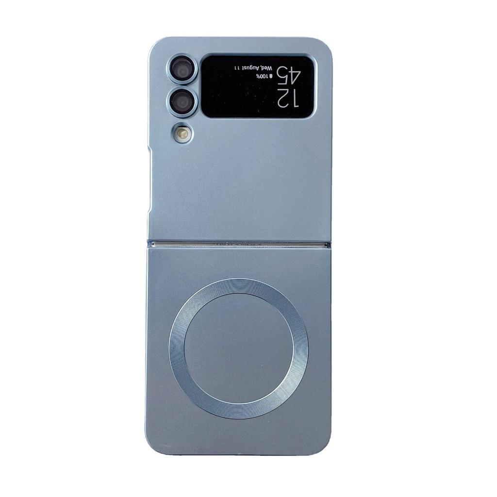 Lämpligt för Samsung Z Flip5 Vikbar Flytande Metallfärg Magnetiskt Zflip3 4 Silikon Mobiltelefonfodral Enkelt