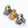 Cool 316L Stainless Steel Skull Ring Vintage Man's Gold Color Lightning Collection Classic Engagement Jewelry Boyfriend Gift