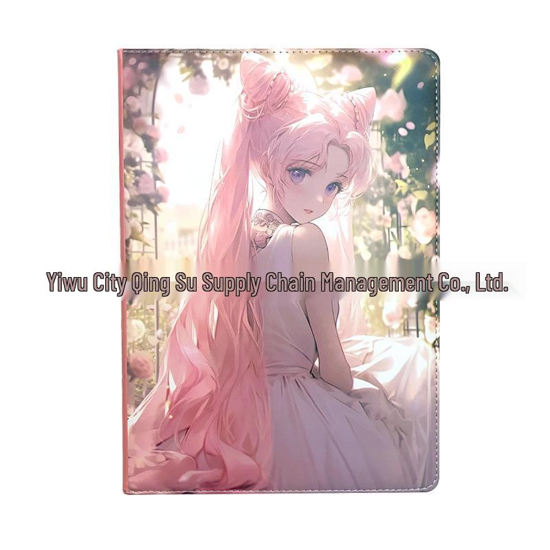 B5 Pink Garden Anime Girl Hardcover Leather Diary Notebook A-256
