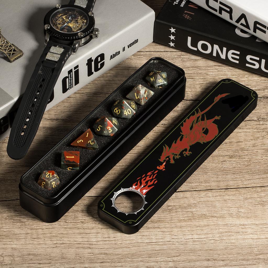 Bloodstone Rpg Dice Set of 7 Crystal Dice