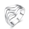 925 Sterling Silver Four Line Smooth Surface Ring Fashion Wedding Jewelry