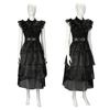 Addams Family Cosplay Dress, Wednesday Addams Black Gauze Dress, Addams Family Cosplay Costume