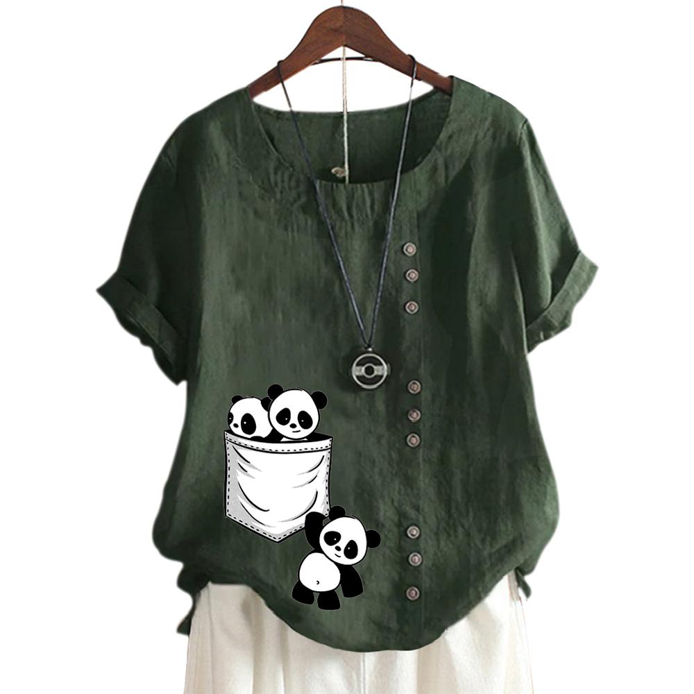 Elegante top de manga corta con cuello redondo en 11 opciones de color para mujer