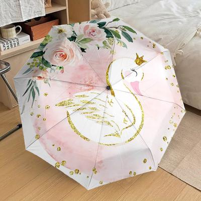 1pc Swan Princess Pattern Umbrella Automatic Opening and Closing Umbrella, High Quality Umbrella, Ideal Gift for Her 263