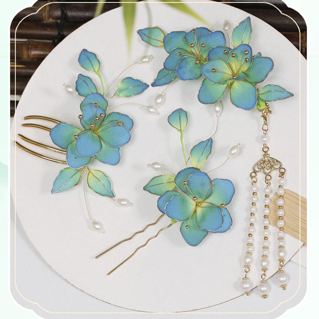 Chinese Style Hairpin/Hair Clip/Hair Comb Anti-slip Stable Grip Wedding Bridal Headdress for Birthday Stage Party Hairstyle Making