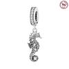 Orstarry S925 Silver Charm Crab, Seahorse, Hermit Crab, Turtle, Dolphin Pendant For Bracelet DIY Jewelry Making Gift