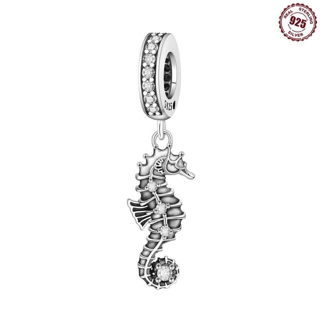 Orstarry S925 Silver Charm Crab, Seahorse, Hermit Crab, Turtle, Dolphin Pendant For Bracelet DIY Jewelry Making Gift