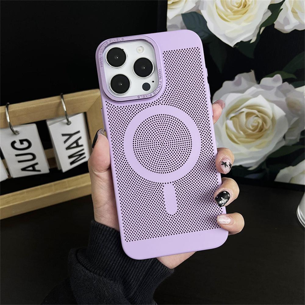 For Magsafe Magnetic Heat Dissipated Phone Case For iPhone 16 15 Pro Max 14 Plus 13 12 11 Lens Protect Breathable Cover