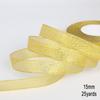 1Pcs Gold/Silver Silk Satin Organza Glitter Ribbon 7-38mm Onions Belt for Wedding Cake Gift Package