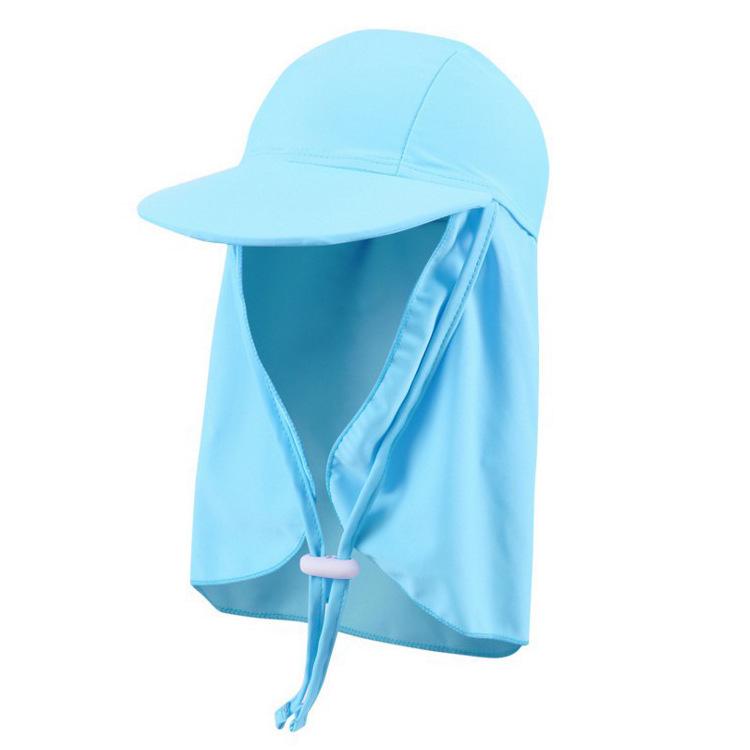 Kids' Swim Cap with Sun Protection - Neck & Ear Coverage, Large Brim, Cute Summer Beach Hat