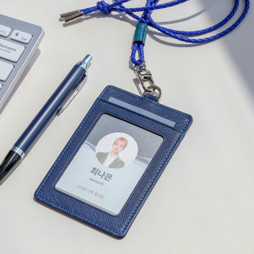 Matt Employee Id Lanyard Card Holder Wallet (Steel Blue) W33035
