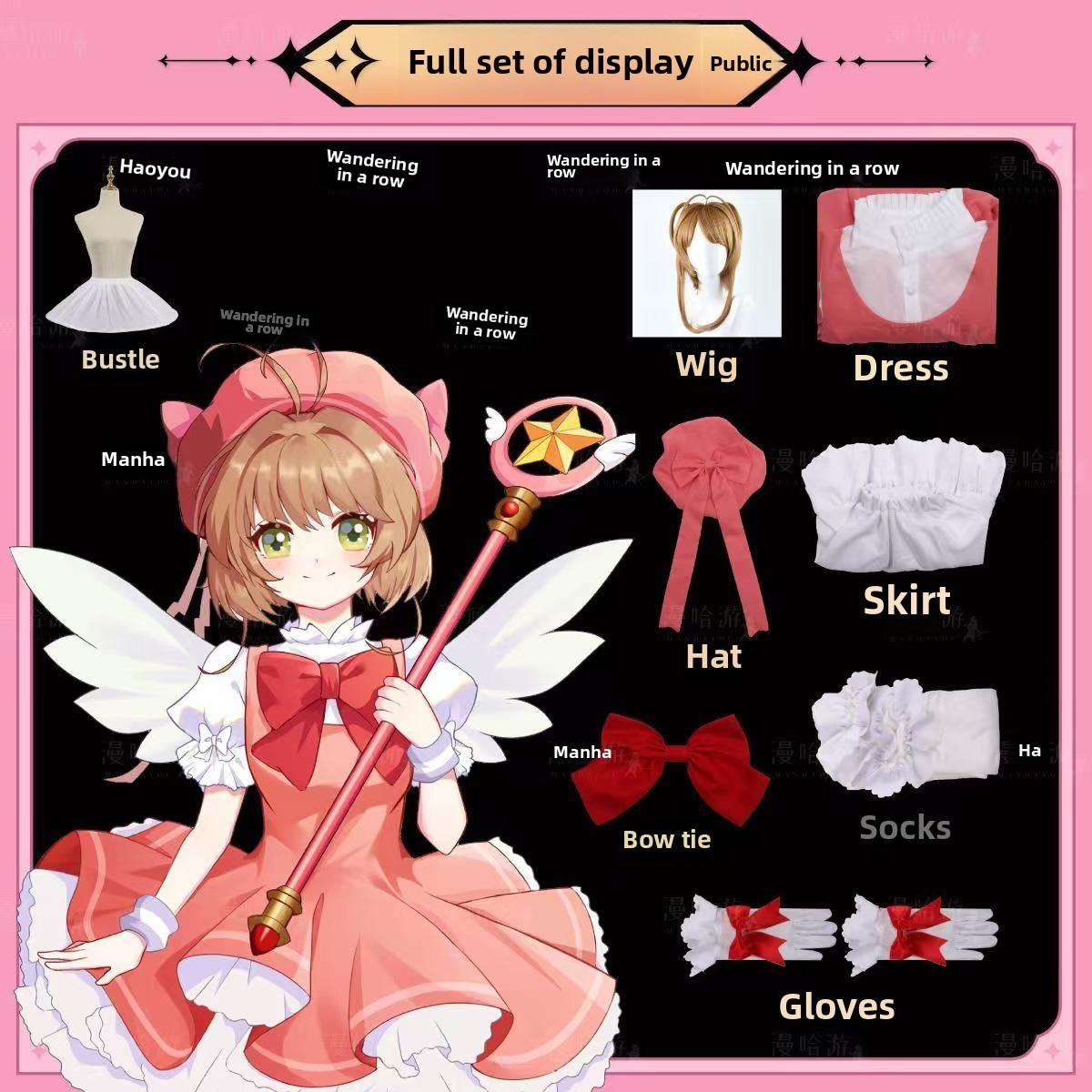 

Универсальный костюм для косплея Сакуры, костюм для боя Сакуры в красно-белых тонах, костюм для косплея в стиле аниме, женский костюм для косплея S как