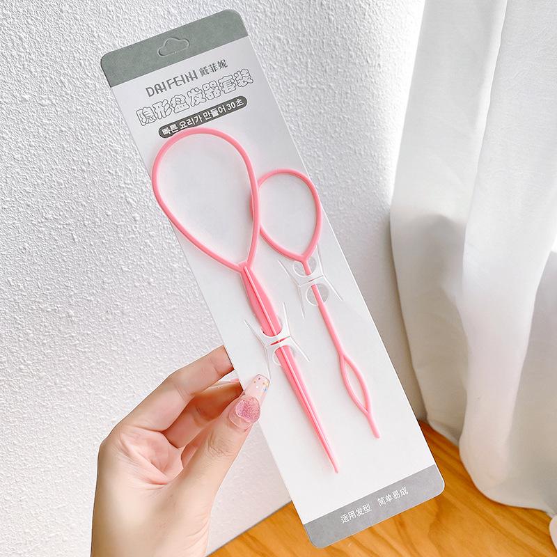 Children's Hair Updo Tools: Braiding Needle & Ponytail Threader for Girls