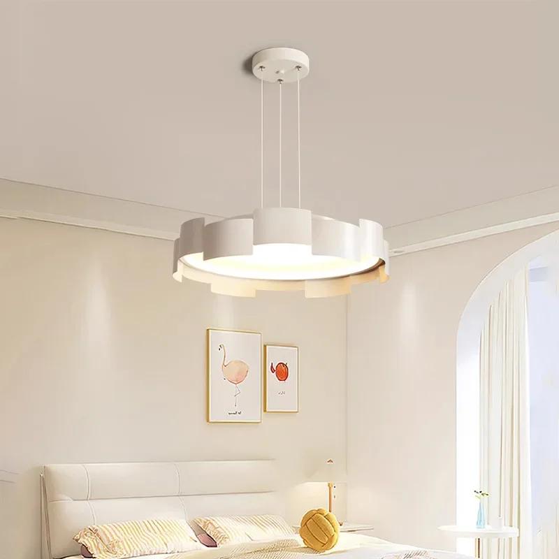 Modern LED Ceiling Lamp for Living Dining Room Aisle Bedroom Creamy Wind Ceiling Chandelier Indoor Home Decor Lighting Fixture