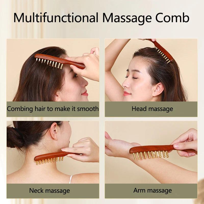 10-Tooth Scalp Massage Comb And Gua Sha Board for Body Scraping And Head Relaxation