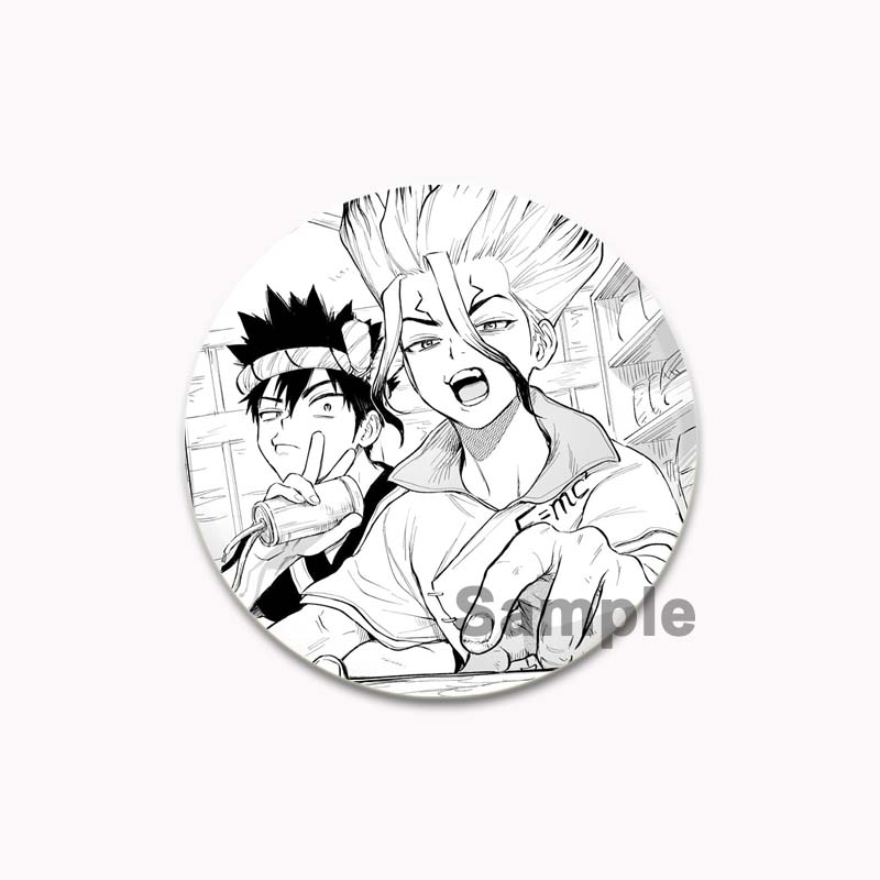 

32/44/58 мм TV Anime DR STONE эмалированный значок Ishigami Senkuu/Amber/Kohaku значки на лацкан мультфильм броши рюкзак ювелирные изделия аксессуары подарок 32mm