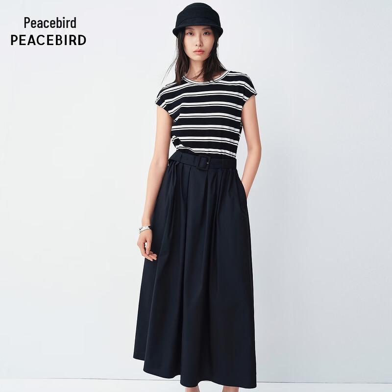 Peacebird Women s Spliced Stripe Long Commuter Dress M