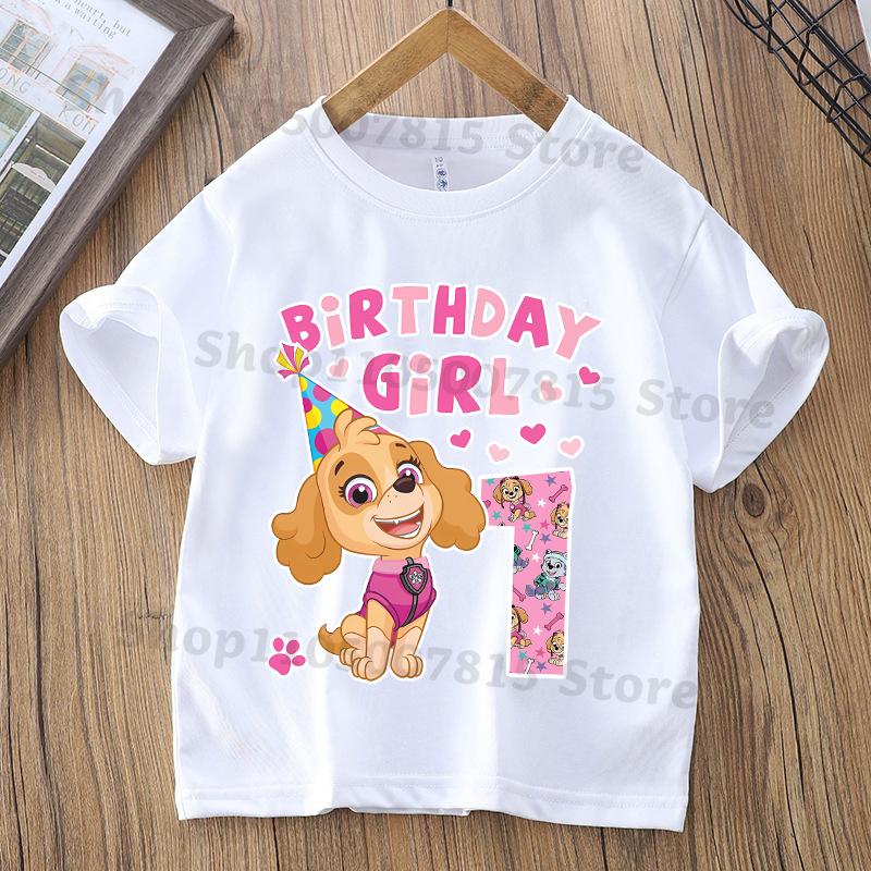 Paw Patrol Parent-child T-shirts Anime Cartoon Cute Child Clothing Kids Summer Fashion Short Sleeved Shirt Gift