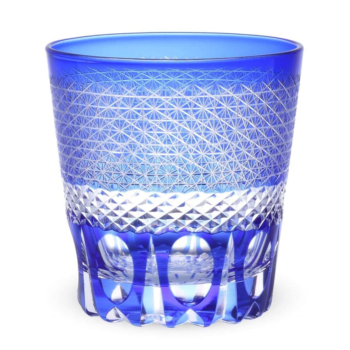 

Retro Kiriko Glass Cup 260cc Sashiko Blue Current Model J-kitchens 85xH90mm