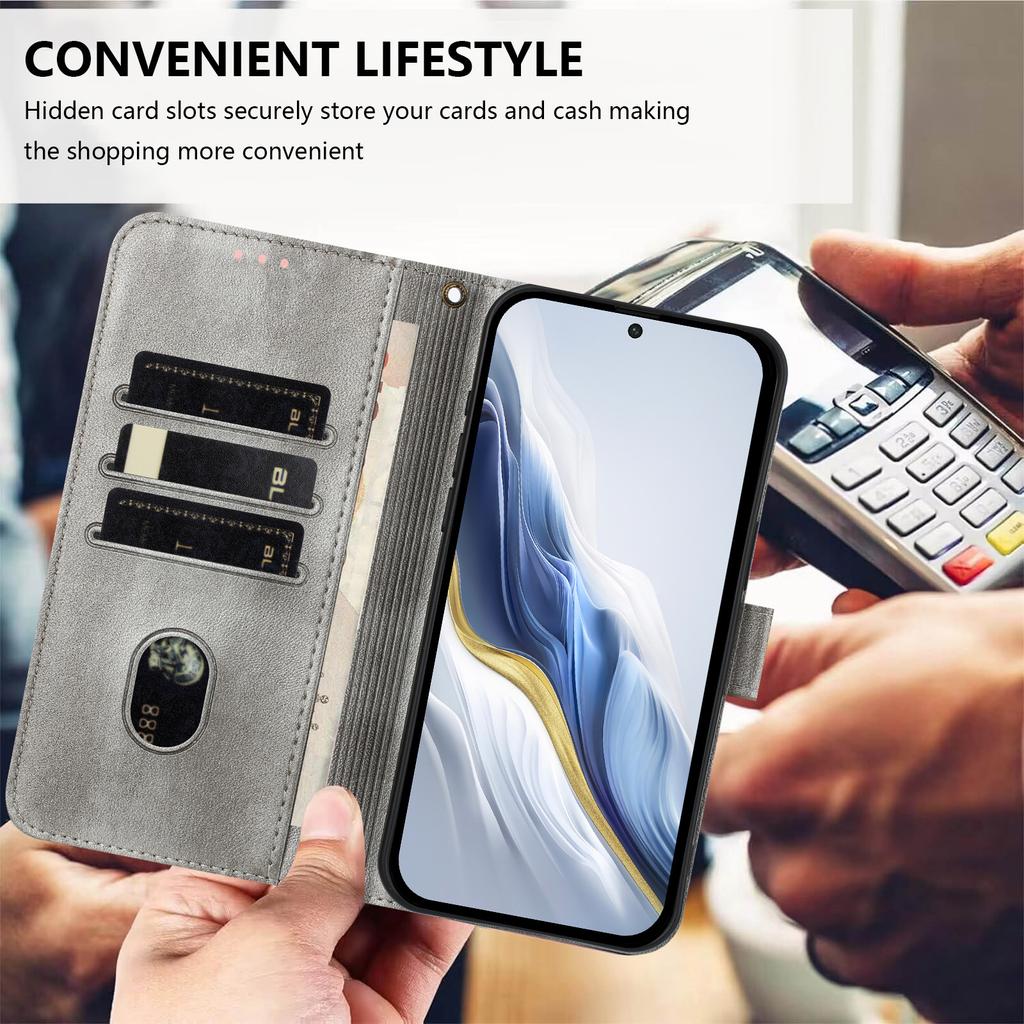 Luxury Simple Line Leather Case For TCL 50 Pro NxtPaper/40XL/30T (T603DL)/50 XL/TCL 501/60R Card Slots Magnetic Attraction Stand Shockproof Flip Cover