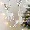 Christmas Tree Hanging Pendants Glitter White Deer Ornaments Xmas Elk  Christmas Decor for Home Kids Toy New