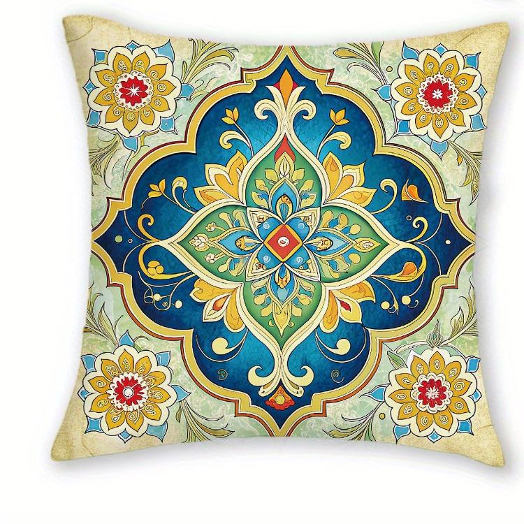 1/4pcs Bohemian Vintage Floral Mandala Throw Pillow Covers  Boho Decorative Cushion Cases for Home Sofa Bedroom Cushion Cover