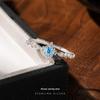 Cui Yan S925 Sterling Silver Sea Blue Zircon Ring for Women - High-End Korean Design Index Finger Jewelry