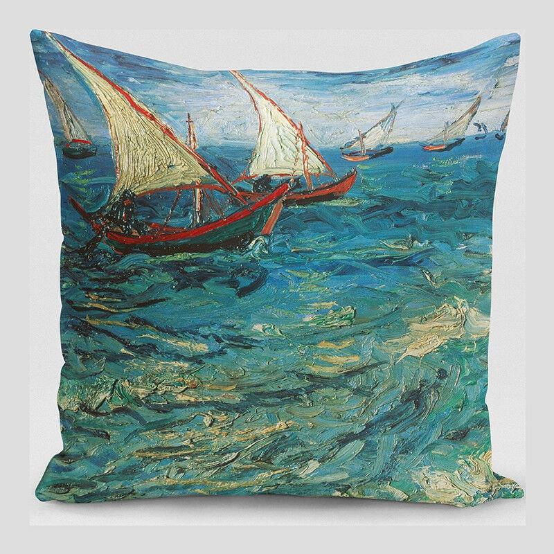 Luxurious Vincent Van Gogh Oil Painting Cotton Linen Pillow Case Sofa Cushion Cover