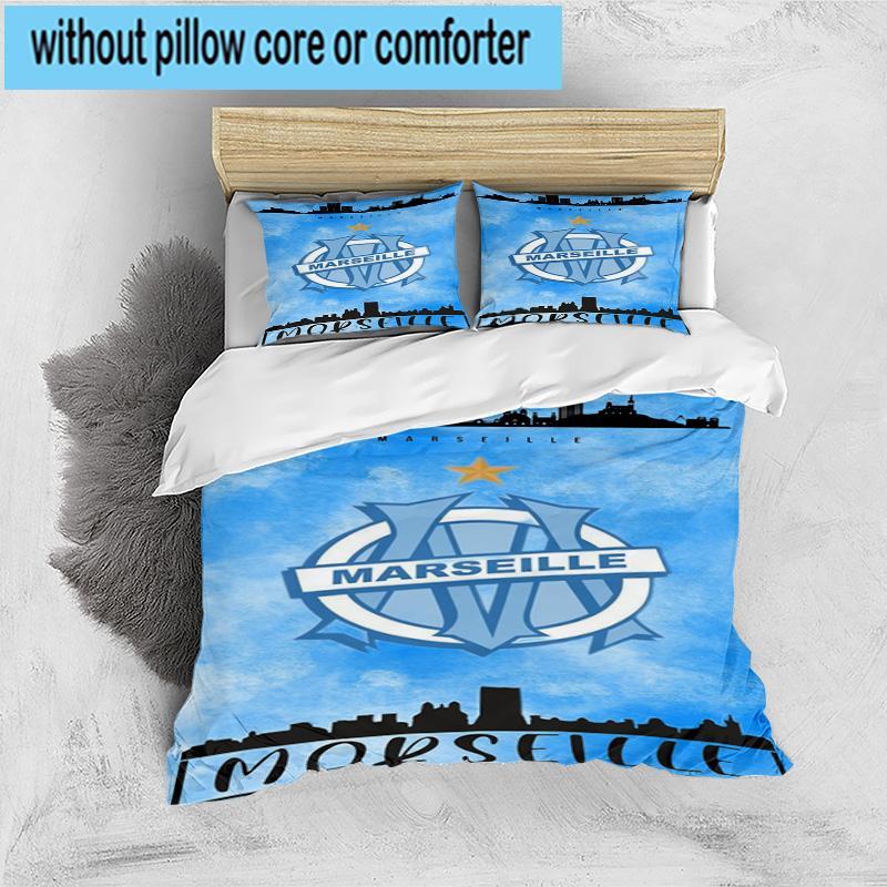 3pcs Mar-seille With Pride Emblem Printed Bedding Set Duvet Cover Closure Includes 1 Duvet Cover & 2 Pillowcases Bedding Sets Home Decor Gifts