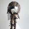 [Lomeri] Lomeri Organza Ribbon and Dried Flower Hair Accessory A271 (Black)