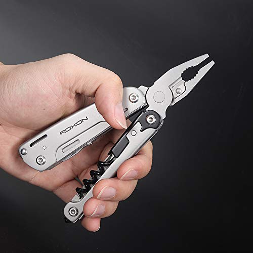 ROXON STORM S801S 19-in-1 Multi-Purpose Scissors with Storm Clamp, Foldable Mini Portable Stainless Steel Combination Tool for Outdoor, Home, Office,