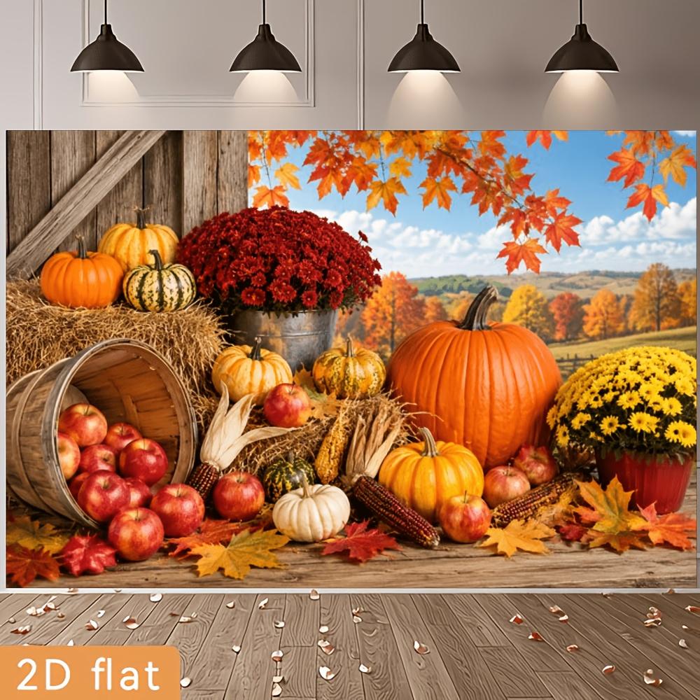One 2D Flag for the Autumn Harvest Themed Party Decoration with a Thanksgiving Background Cloth for the Autumn Seasonzyc
