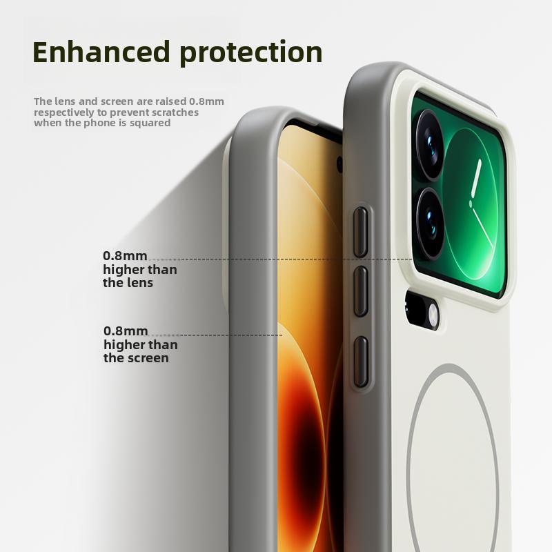 Custodia Rigida in Silicone Magnetica per Ricarica Wireless, Cover Posteriore Protettiva per Xiaomi Mi 17 Pro Max