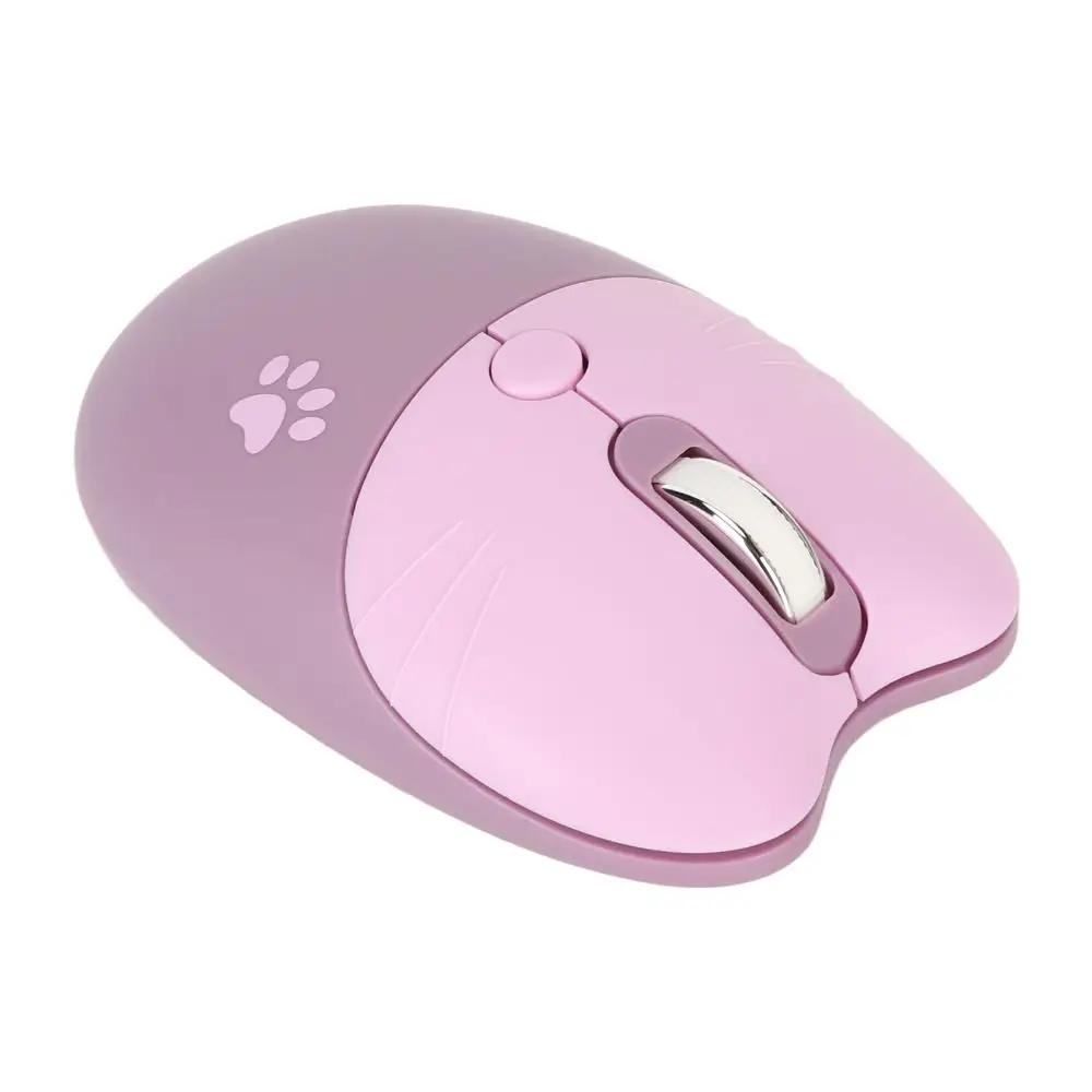 Colorful 2.4G Cat Wireless Mouse Plug Play Mute Design Cute Mouse USB Receiver Lightweight Wireless Mouse Home