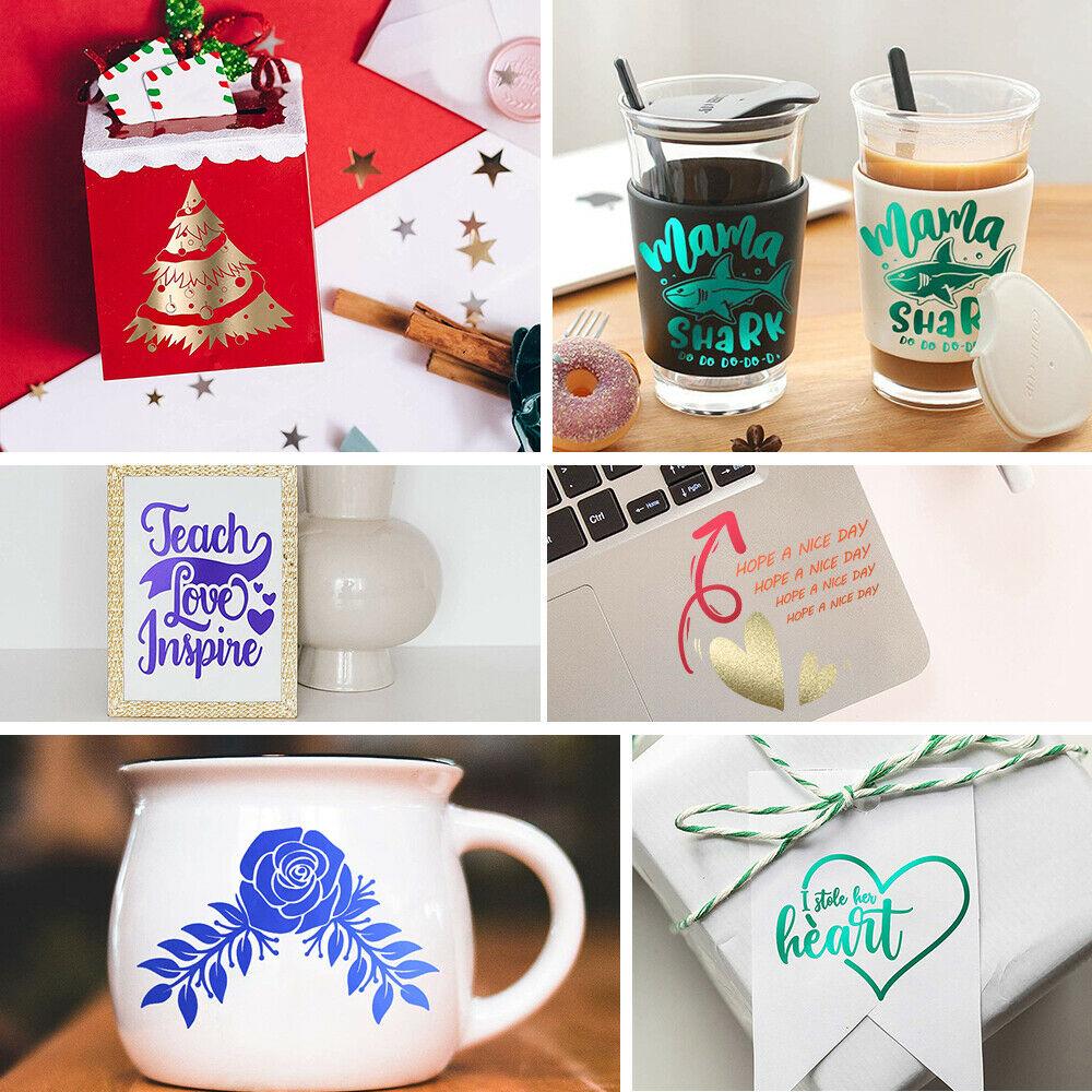 Matte Permanent Adhesive Craft Vinyl Sheet 6 Assorted Colors Satin Metallic Cut Film DIY Signs Use for Wall Glass Mug Decoration