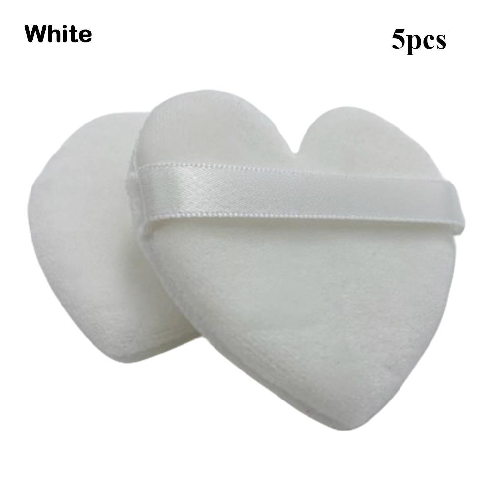 

5pcs Wet Dry Used Air Cushion Powder Puff Heart Shaped Mixed Sponge Cosmetic Puff