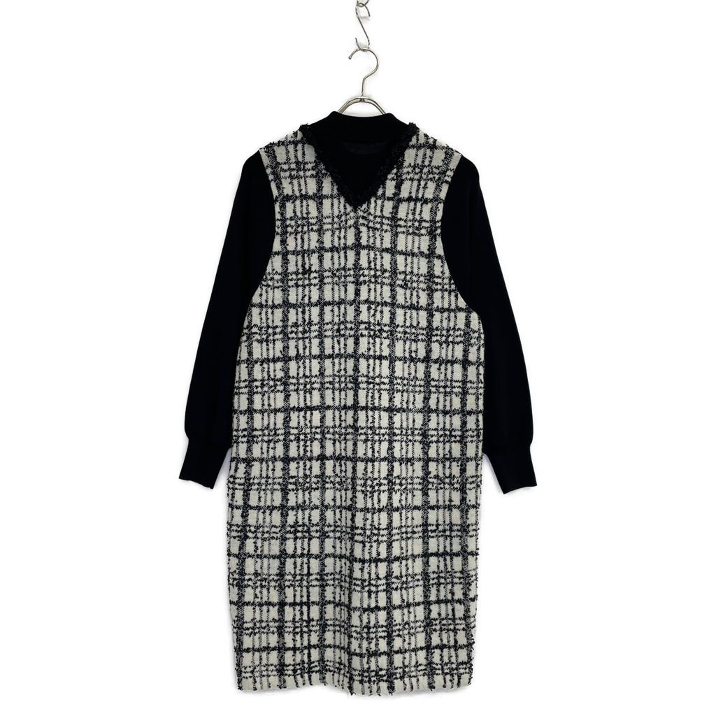 Diagram 22 Year Old White X Black Tweet One Piece Dress 36 Black White TweedUsed