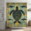 Ocean Life-themed Bath Curtain with 3D Printed Printing Modern Decor for Bathroom Shower