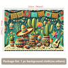 Cheerful decoration | Luminous Mexican 2D background banner 1 piece festive polyester wall covering with sombrero motif DJH