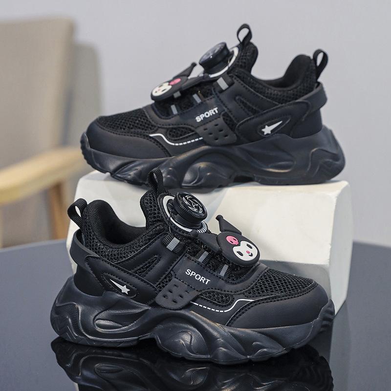 

Kulomie Кроссовки для девочек Melody Мультяшные Сетчатые Папины Кроссовки Дышащие Нескользящие Повседневные Туфли Детские Беговые Кроссовки 36 (inner length 229mm) чёрный