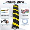 2PCs 6 Ft/72'' Rubber Speed Hump, 2 Channel, 22000 Lbs Capacity Heavy Duty Traffic Speed Bump, with High Reflective Yellow Strip 8 Expansion Screws