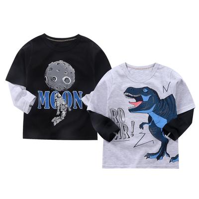 Boys' Long Sleeve Cotton T-shirt - Kids' Autumn Base Layer