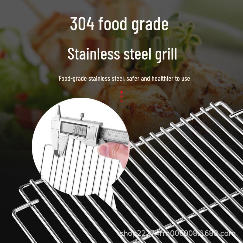 Portable Stainless Steel Folding BBQ Grill & Wood Stove for Outdoor Cooking