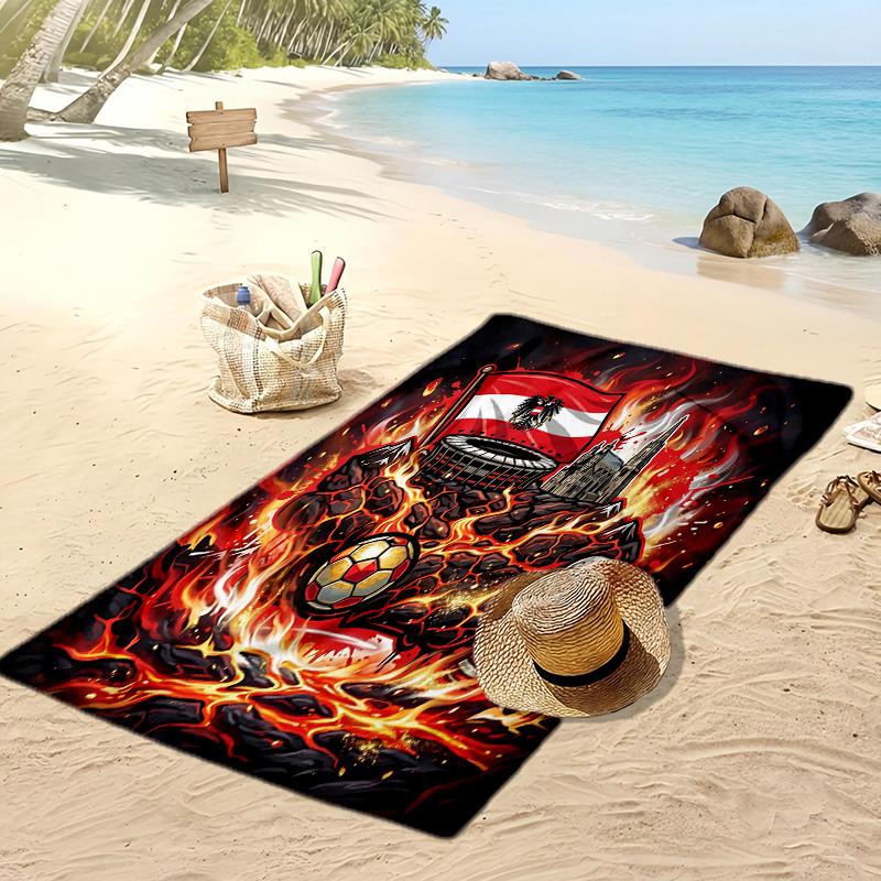 Toalla de Playa con Estampado de Fútbol de Austria Secado Rápido Súper Absorbente Suave Toalla de Baño para Nadar Playa Viaje Ventilador Souvenir Regalo