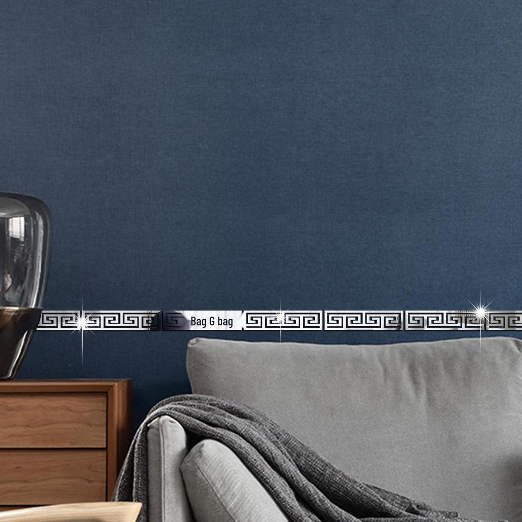 Wanddekoration aus Acryl: Taillenlinie Spiegelaufkleber für Schlafzimmer, Wohnzimmer oder Küchen-TV-Hintergrund