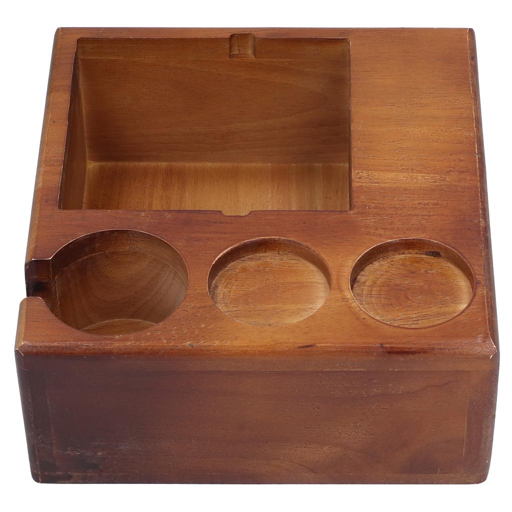 Holz Kaffee Tamper Siebträger Stehen AntiSlip Kaffee Knock Box Tamper Halter für Kaffeemaschine